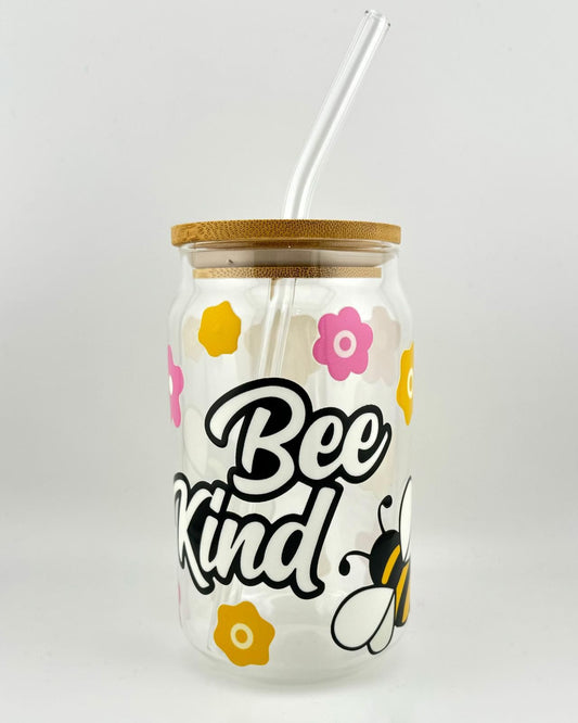 'BEE KIND' 16oz Glass Can