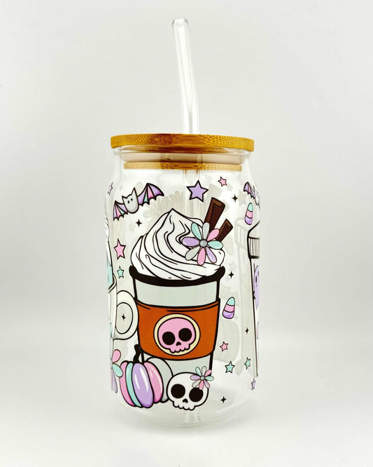 'ICED COFFEE' 16oz Glass Can Media 1 of 5