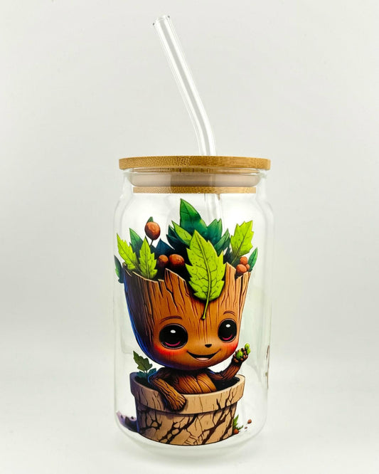 'I AM GROOT' 16oz Glass Can Media 1 of 4