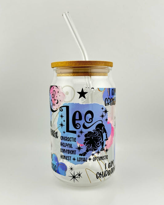 'LEO' 16oz Glass Can Media 1 of 4