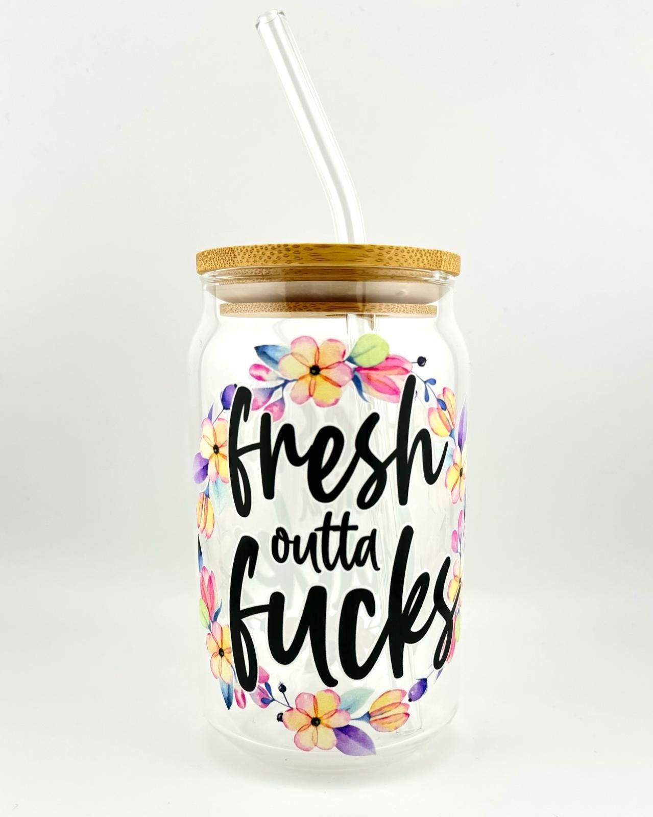 'FRESH OUTTA FUCK' 16oz Glass Can Media 3 of 4