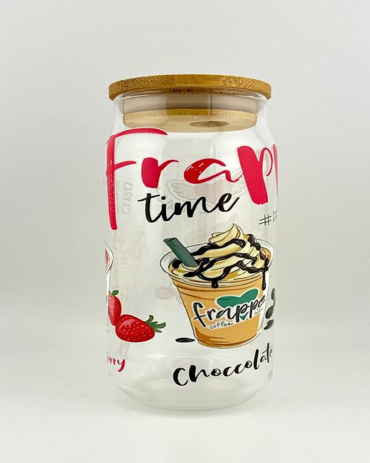 'FRAPPE TIME' 16oz Glass Can Media 1 of 4