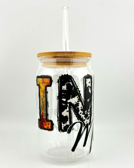 'INKED MAMA' 16oz Glass Can Media 1 of 4