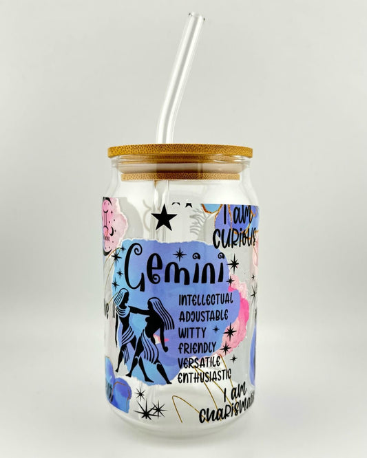 'GEMINI' 16oz Glass Can Media 1 of 4