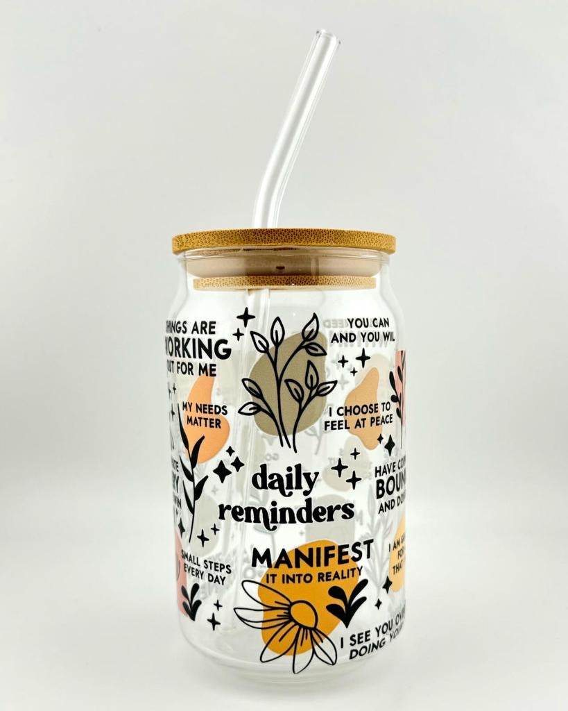 'DAILY REMINDER' 16oz Glass Can Media 1 of 4